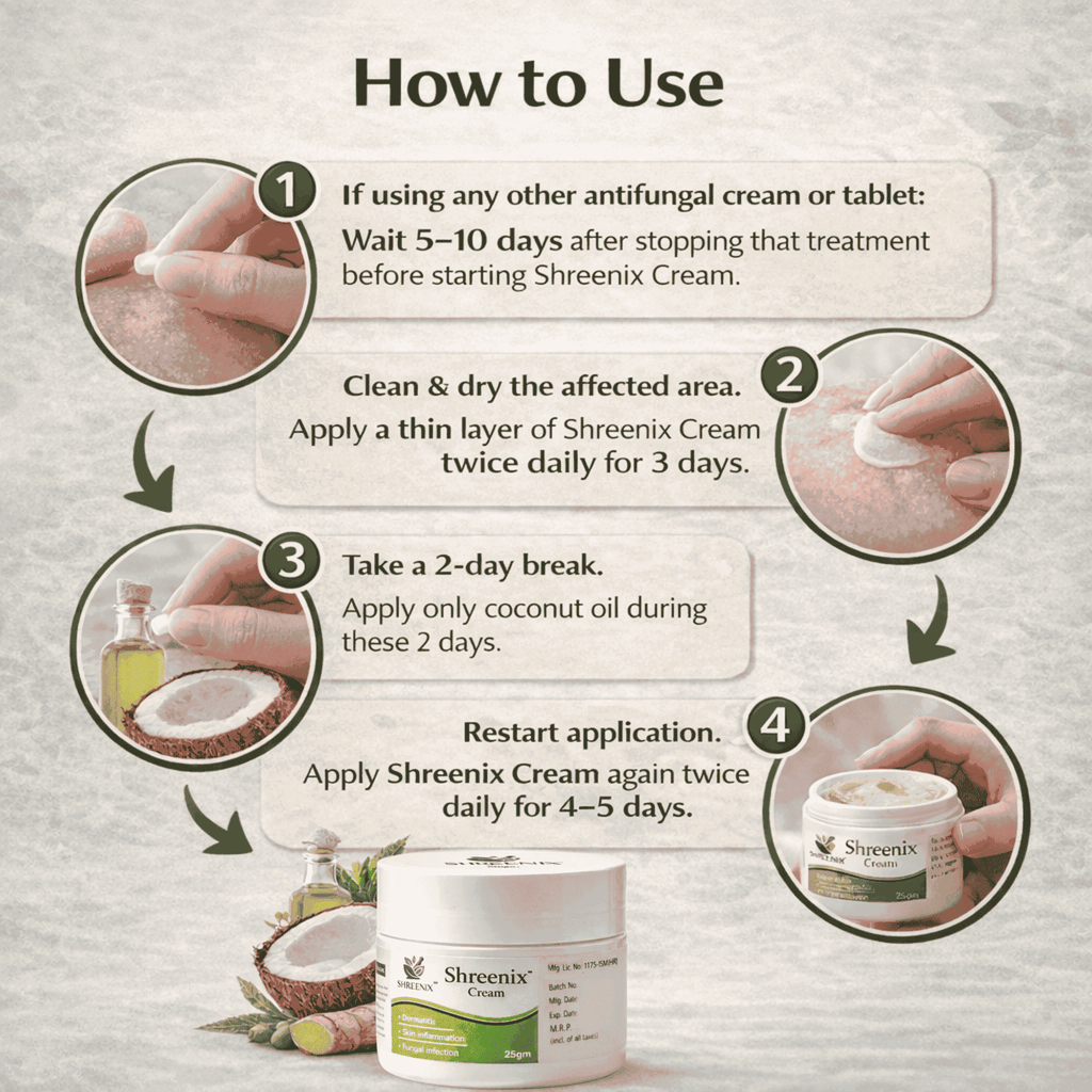 Applying Shreenix Advanced Ayurvedic Cream for Fast Relief from Ringworm and Skin Itching